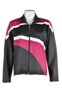 CH212 Online Order Cheerleading Jacket Fashion Design Contrast Color Zip Cheerleading Uniform Cheerleading Uniform Supplier front view